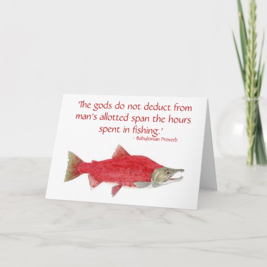 Humorous Salmon Kaart met quote 2 (Voorkant)