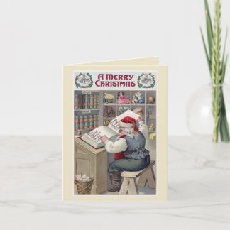Humorous santa visits once a year feestdagen kaart