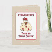 Humorous Sassy Chicken Cartoon Funny Birthday Kaart (Voorkant)