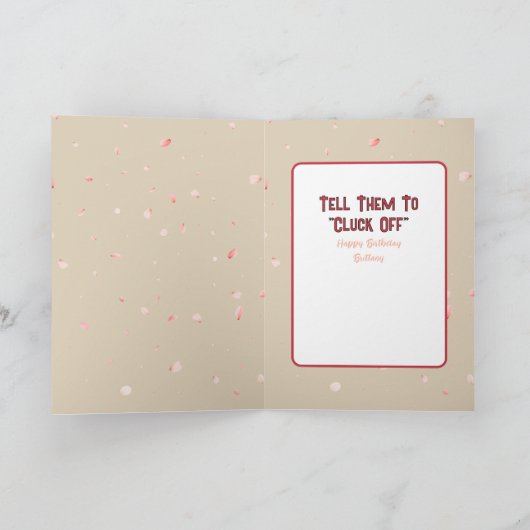 Humorous Sassy Chicken Cartoon Funny Birthday Kaart (Binnen)