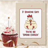 Humorous Sassy Chicken Cartoon Funny Birthday Kaart
