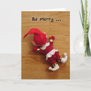 Humorous Self Loathing Christmas Elf Wenskaart Feestdagen Kaart