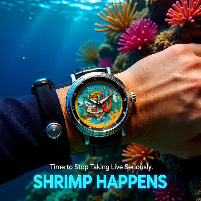 Humorous Shrimp Bathroom  Horloge (Creator heeft geüpload)