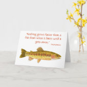 Humorous Trout Kaart met Qquote 1 (Gele Bloem)