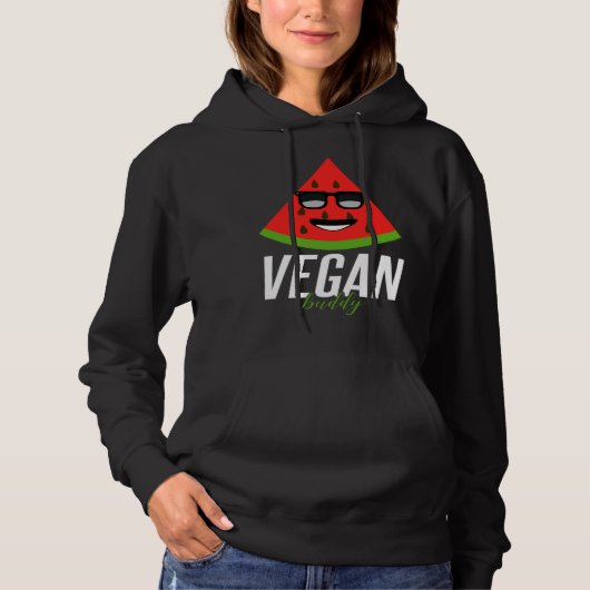 Humorous Vegan Buddy Artwork Hoodie (Voorkant)