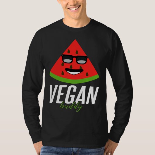 Humorous Vegan Buddy Artwork T-shirt (Voorkant)