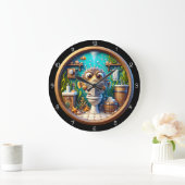 Humorous Whimsical Pufferfish Bathroom Clock Grote Klok (Huis)