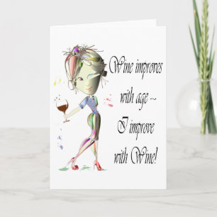 Humorous Wine gezegde wenskaart Kaart