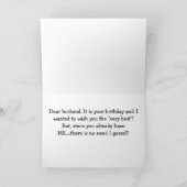 *HUMOROUS* WIST HUSBAND OP UW *BIRTHDAY* FEESTDAGEN KAART (Binnen)