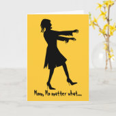 Humorous Woman Zombie Moederdag Kaart (Gele Bloem)