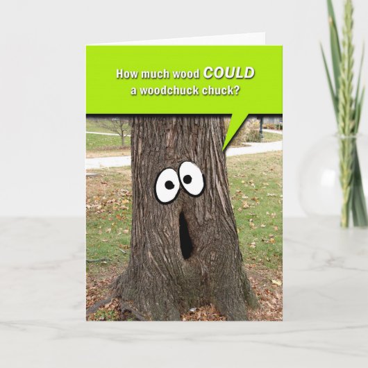 Humorous Woodchuck Chucks Wood Blank Note Kaart (Voorkant)