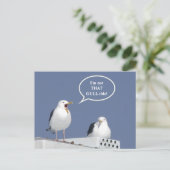 Humorous Yelling Seagull Funny Post Card Briefkaart (Staand voorkant)