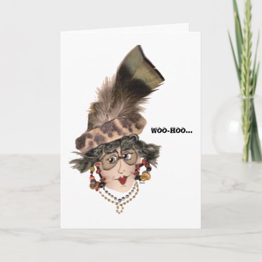 Humorousl WOO-HOO Lady Card Kaart (Voorkant)