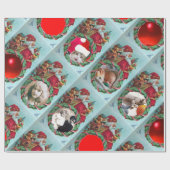 HUMOROUW FUNNY SANTA XMAS CROWN FOTO TEMPLATE CADEAUPAPIER (Vlak)