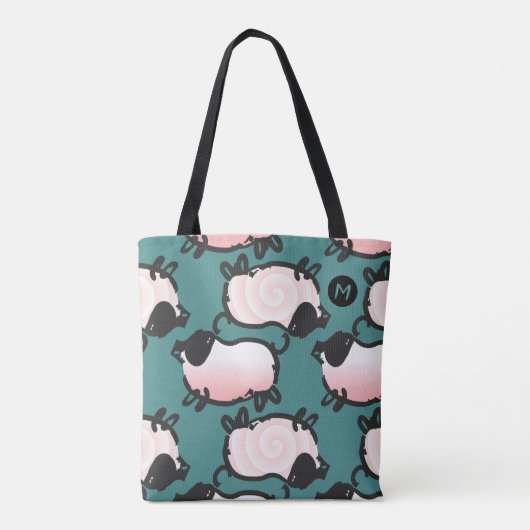 Humoureus 1 varkensjaar 2019 Monogram kies kleuren Tote Bag (Achterkant)