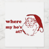 Humoureus 2020-feestdag kerstman wijn etiket (Enkel label)