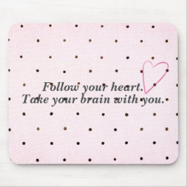 Humoureus advies over pooldassen met hart muismat