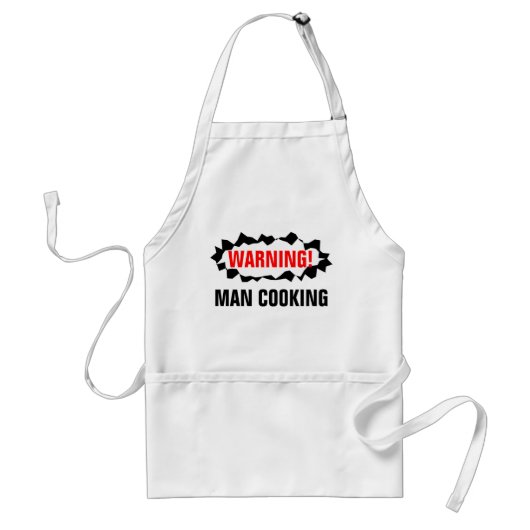 Humoureus BBQ schort voor mannen | Waarschuwing ma (Voorkant)