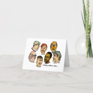 Humoureus Birthday Party zonder Cake Kaart