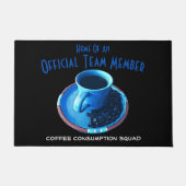 Humoureus Blue Cup Saucer Coffee Consumption Squad Deurmat (Voorkant)
