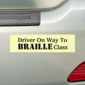 Humoureus braille klasse bumpersticker (Op auto)