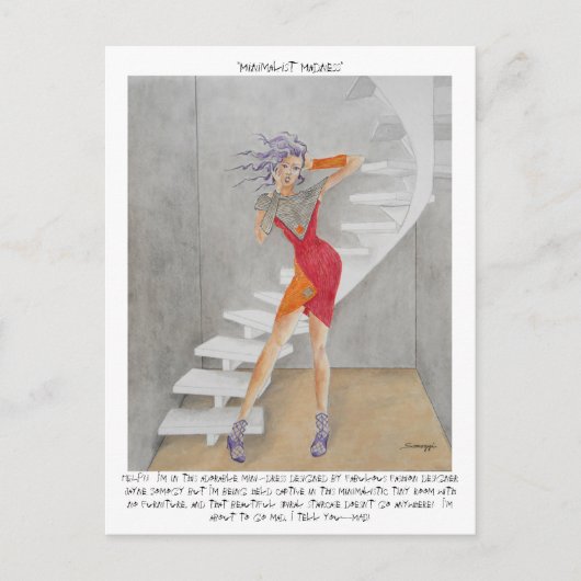 Humoureus Briefkaart met oorspronkelijke kunst (Voorkant)