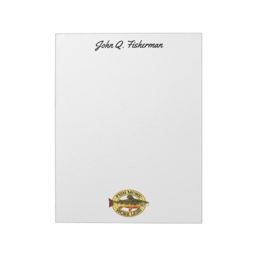 Humoureus Brook Trout Vliegt MEER VIS Notitieblok (Linkerzijde)