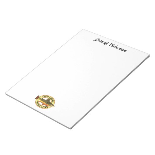 Humoureus Brook Trout Vliegt MEER VIS Notitieblok (Schuin)