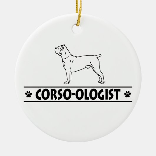 Humoureus Cane Corso Keramisch Ornament (Voorkant)