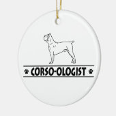 Humoureus Cane Corso Keramisch Ornament (Links)