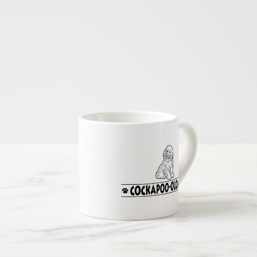 Humoureus Cockapoo Espresso Kop (Voorkant rechts)