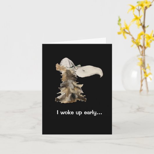 Humoureus Early Bird Folded Wenskaart Kaart (Gele Bloem)