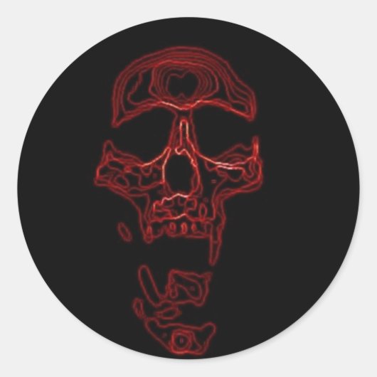 Humoureus Funny Skull Ronde Sticker (Voorkant)