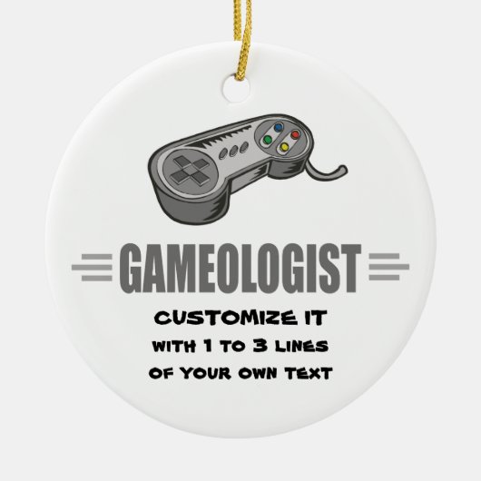 Humoureus gamen keramisch ornament (Voorkant)