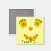 Humoureus gele bloesfoto's Smile Custom Magneet (Voorkant / Achterkant)