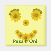 Humoureus gele bloesfoto's Smile Custom Magneet (Voorkant)