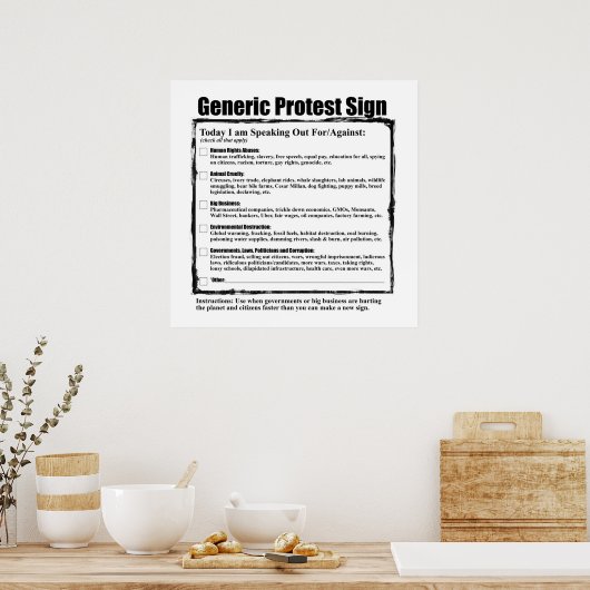 Humoureus generiek testbord poster (Keuken)