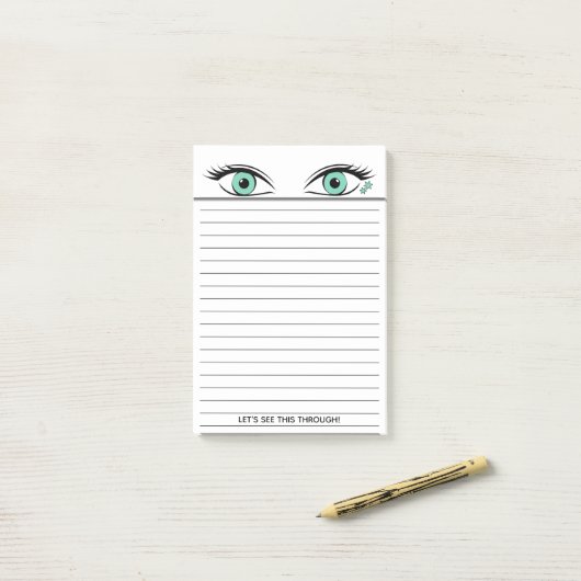 Humoureus Green Eyes Black met led Post-it® Notes (Op bureau)