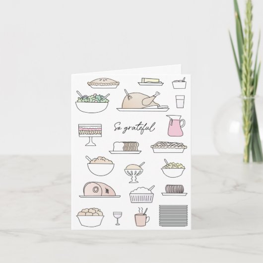 Humoureus Happy Thanksgiving feast Kaart (Voorkant)