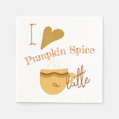 Humoureus "I Love Pumpkin Spice A Latte"-kunstwerk Servet (Voorkant)