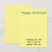 Humoureus ik ben jonger dan jij vogelkaart. bedankkaart (Voorkant / Achterkant)