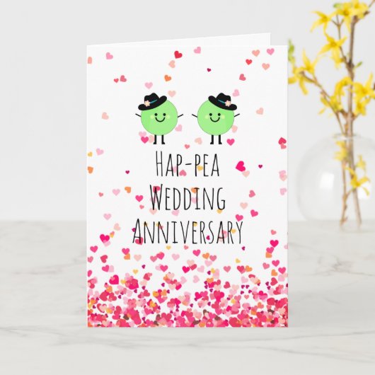 Humoureus Jubileum Kaart erwten Homoseksueel (Gele Bloem)