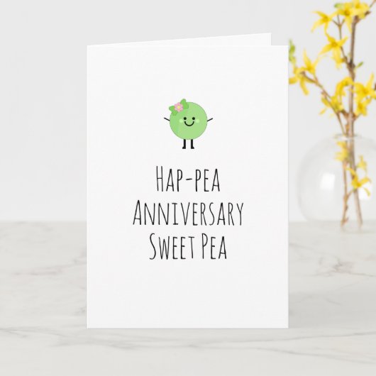 Humoureus Jubileum Kaart Schattige Sweet Pea (Gele Bloem)