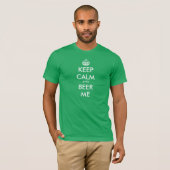 Humoureus Keep Calm-shirt | Kalm houden en bier ho T-shirt (Voorkant volledig)