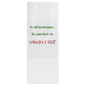 Humoureus kerstnamenlijst decoratief wijn cadeautas (Achterkant)