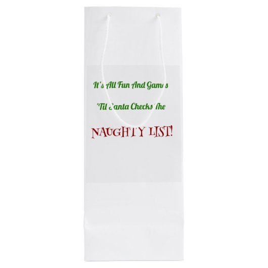 Humoureus kerstnamenlijst decoratief wijn cadeautas (Achterkant)