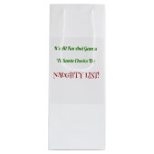 Humoureus kerstnamenlijst decoratief wijn cadeautas (Voorkant)