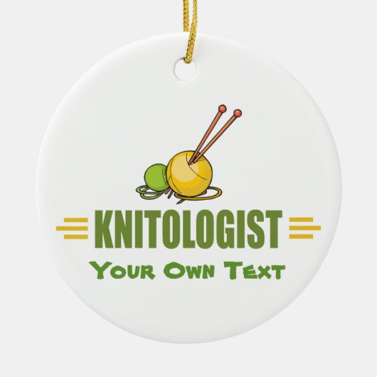 Humoureus Knitting Keramisch Ornament (Voorkant)