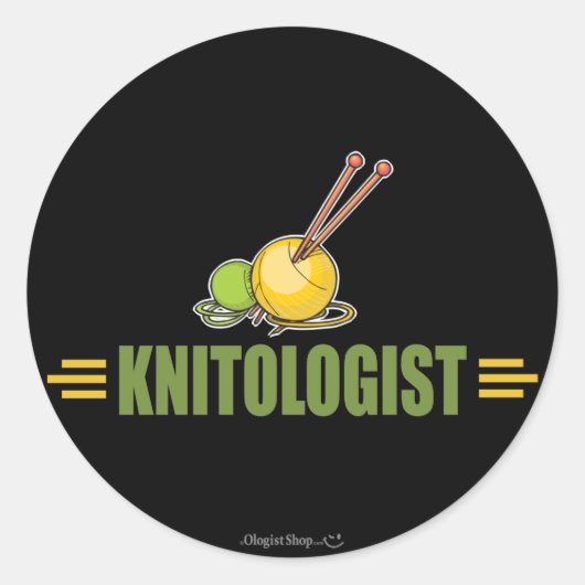 Humoureus Knitting Ronde Sticker (Voorkant)