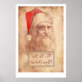Humoureus Leonardo da Vinci als Santa Poster (Voorkant)